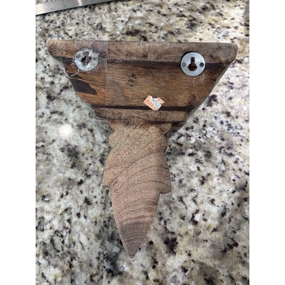 Beautiful Wood Sconce Wood Is Raw Can Be Repainted Or Used As Is.‎ 3702